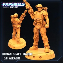 human space marine oji alkasid toys & games helmet soldier rifle 3d print model - Mito3D