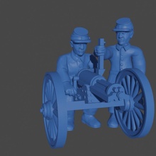 10 15mm Gatling pistolet jouets Jeux noir épique guerre canon américain chariot artillerie syndicat 10mm poudre confédéré civil acw confédération morceaux 3d print model - Mito3D
