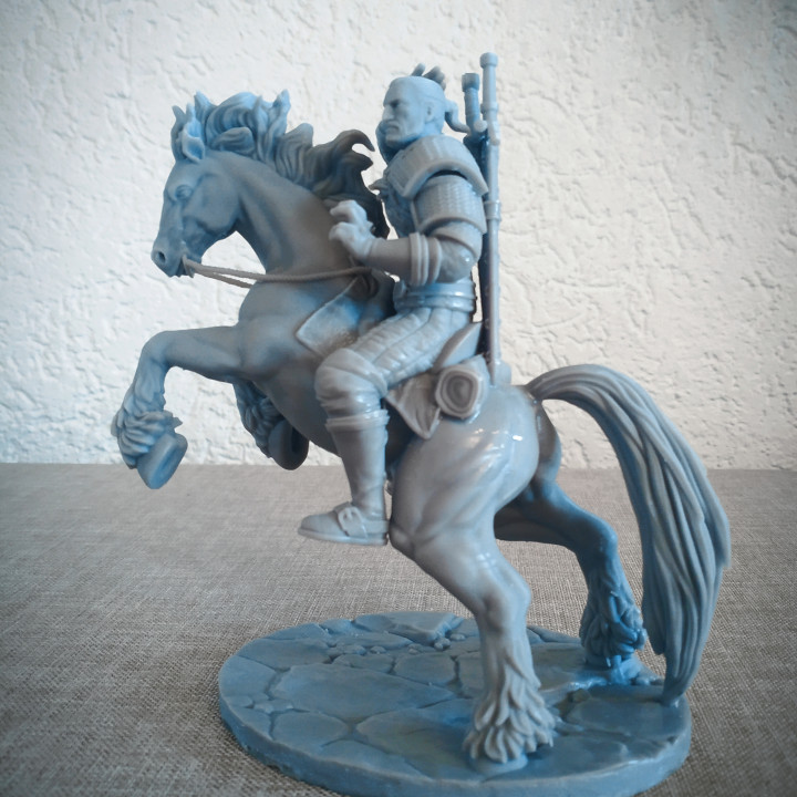 geralt witcher azione cavaliere figura fan arte 3D print model - Mito3D