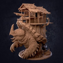 lodgeback snapper - presupported toys & games beast creature dragon dungeons house mount rpg shell terrain turtle trappers tabletop dnd snapping shack swamp gargantuan lodge 3d print model - Mito3D