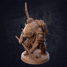 gnarly jo piranha man - presupported toys & games dragon dungeons fantasy fighter fish hero miniatures rpg character male trappers tabletop minis dnd trapper lodge 3d print model - Mito3D