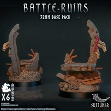 base pack - 32mm battle ruins pre-supported toys & games 40k battlefield marines space war wargaming warhammer field imperial scifi spacemarines bases basing based cadia mechanicum 3d print model - Mito3D