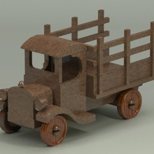 truck wood vintage toy toys & games 3d printing wooden 3d print model - Mito3D