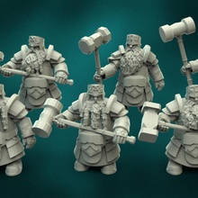 enano martilladores juguetes juegos fantasía martillo guerra guerrero mago sigmar 3d print model - Mito3D