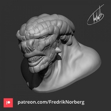 gorgard tabletop alien bust creature sculpture scifi 3d print model - Mito3D