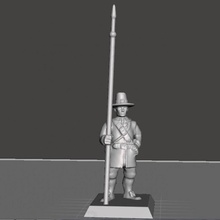 supportless english civil war light pikemen toys & games wargaming tabletop 28mm historic 3d print model - Mito3D