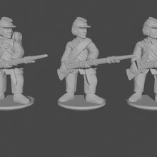 10 & 15mm american civil war infantry sack coats bayonets raised toys games black epic coat bayonet union 10mm powder confederate acw confederacy asunder 3d print model - Mito3D