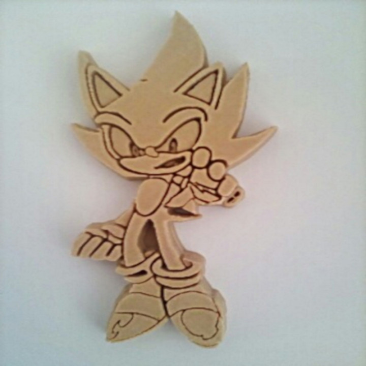 bas relief saiyen sonic bois ventilador arte nerd sega Herisson 3D print model - Mito3D