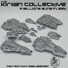 billions suns - kiriian collective fleet spaceships toys & games space scifi abillionsuns sablebadger 3d print model - Mito3D