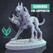 cerberus - stl hellhound hades toys & games dog dungeons greek hell hound monster wolf zeus miniature hercules underworld hermes myth dnd canine ttrpg bloodofzeus 3d print model - Mito3D
