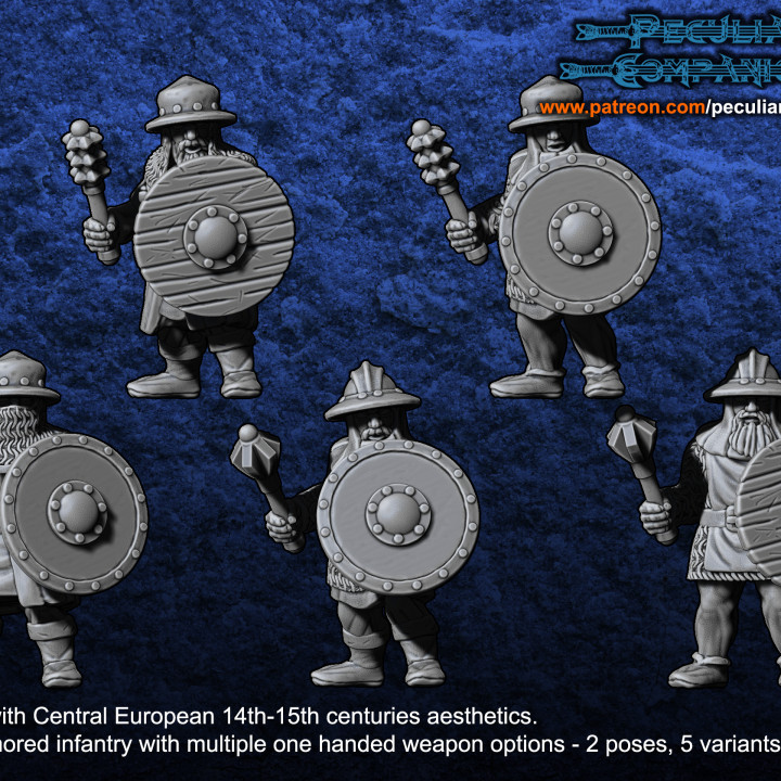 bretón enanos ligero infantería juguetes juegos 28mm Bretaña 3D print model - Mito3D