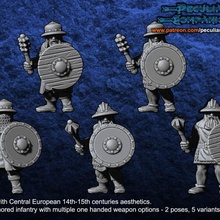 breton dwarfs - light infantry toys & games 28mm bretonia 3d print model - Mito3D