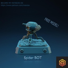 Spinne bot 40k einfach Roboter Wissenschaft Stativ Kriegshammer Miniatur Mecha Ingenieur Base abzischen 3d print model - Mito3D