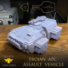 trojan apc assault vehicle toys & games miniatures sci-fi table war wargaming warhammer military 3d print model - Mito3D