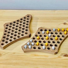 chinese checkers board game toys & games chess diamond pawn strategy tabletop wooden jump players sternhalma halma 3d print model - Mito3D
