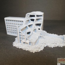 ruined sci-fi building 10 6mm war game terrain stl file battletech adeptus titanicus epic 40k toys & games 8mm 3d print model - Mito3D