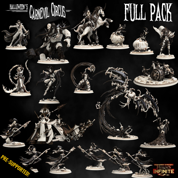 Pack Karneval Zirkus Spielzeuge Spiele Epos Fantasie Mini Modell Rollenspiel Miniatur Monster Brettspiel Base Rolle Tischplatte Helden Kriegsspiel Verlies Krieger Hexen Pfadfinder 3D print model - Mito3D