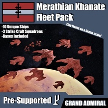 sci-fi ships fleet pack - merathian khanate presupported toys & games battle game gaming ship space spaceship scifi tabletop aliens preseupported armypack 3d print model - Mito3D