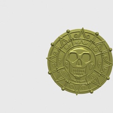 pirates médaillon aztèque monnaie soutenir cosplay disney 3d print model - Mito3D