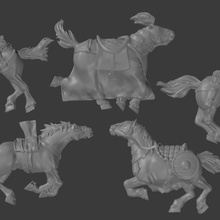 morto cavalos dragões masmorras jogos miniaturas encenação tampo mesa 28mm descobridor acidente 3d print model - Mito3D