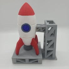 roket gemi Mario Odyssey hayran Sanat oyun Uzay star yıldızlar video servis aracı değiştirmek platform cappy Luanch 3d print model - Mito3D
