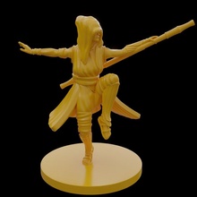 female monk toys & games fighter lady ninja warrior woman hood cloak karate shaolin quarterstaff 3d print model - Mito3D