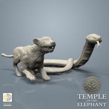 2 temple beasts jungle cat giant snake toys & games fantasy miniatures tiger tabletop minis viper dnd serpent ttrpg leopard tabletop&gt tabletopcharacters&creatures 3d print model - Mito3D