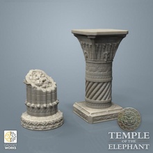 temple pillars set - elephant toys & games column fantasy pillar tabletop jungle dnd scenery columns ttrpg tabletop&gt tabletopaccessories 3d print model - Mito3D
