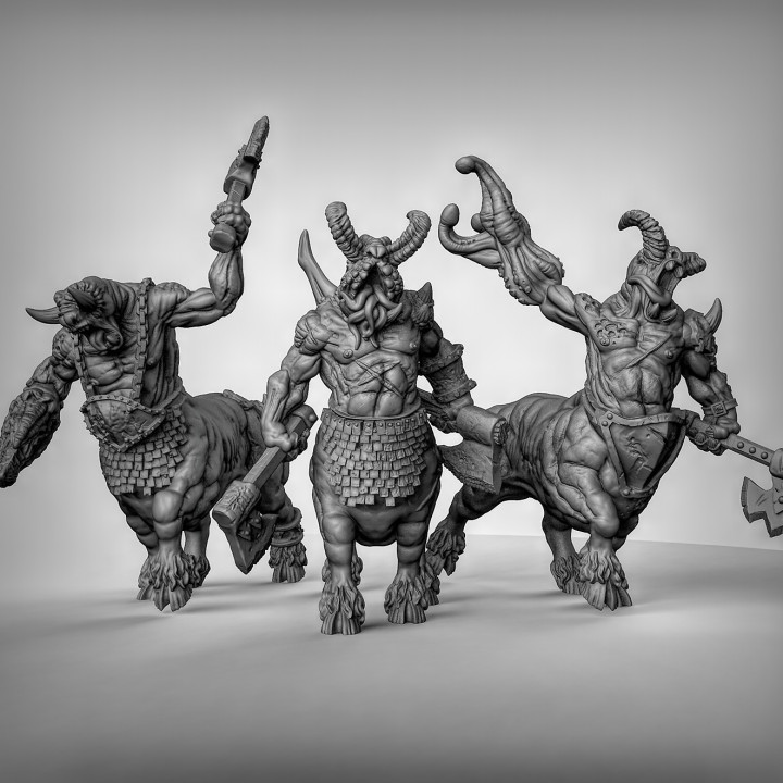 caos centauros brinquedos jogos martelo guerra dnd rei homens fera Ageofsigmar ttrpg centigor 3D print model - Mito3D