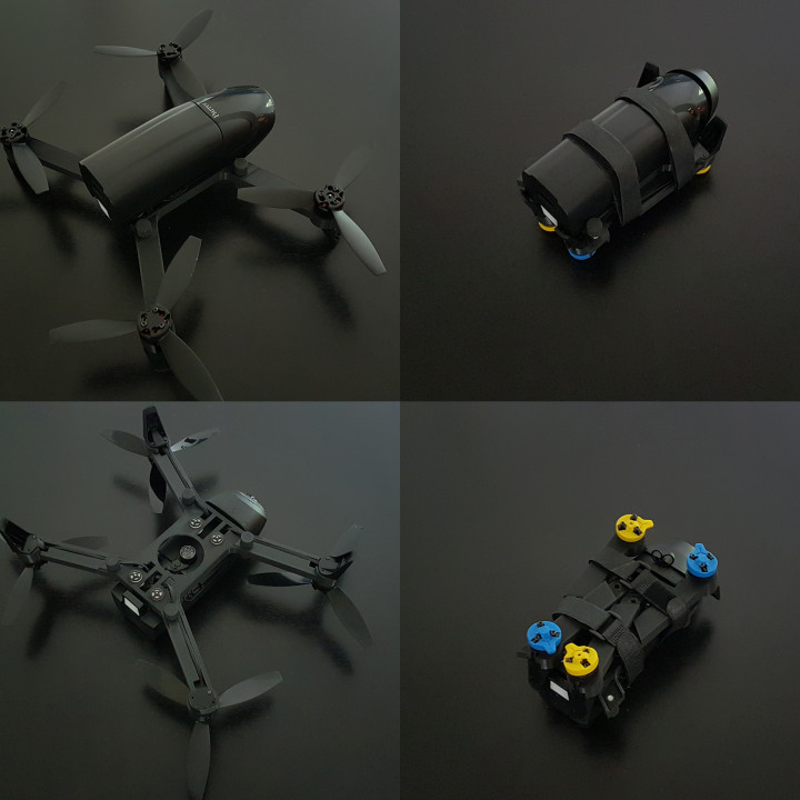 bebop 2 flessibile croix centrale ricambio parti drone pappagallo 3D print model - Mito3D