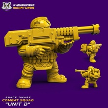 espace nain combat équipe unité jouets Jeux 40k marteau guerre s'accroupir squats nécromuda 3d print model - Mito3D