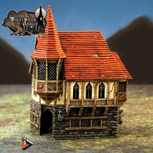 abbot's house toys & games fantasy medieval terrain 28mm wightwood multilevel two-story 3d print model - Mito3D