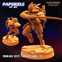 renkaku red elite trooper jinn - toys & games action armor cyberpunk samurai shadowrun renraku 3d print model - Mito3D
