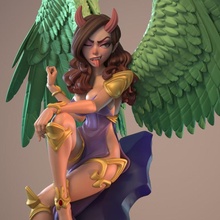 angel demon dinama 3d print model toys & games girl sexy wings woman horns nsfw pinup waifu 3d print model - Mito3D