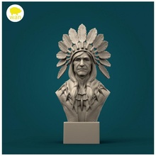 native american bust store historic 3d print model - Mito3D