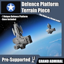 sci-fi ships terrain pack - defence platform presupported toys & games battle game gaming space spaceship scifi tabletop aliens fleet 3d print model - Mito3D