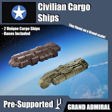 sci-fi ships civilian pack - cargo presupported toys & games game gaming ship spaceship scifi tabletop aliens fleet spaceships cargoship 3d print model - Mito3D