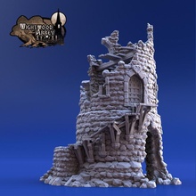 rookery tower toys & games fantasy medieval terrain watchtower 28mm ruined guardtower wightwood 3d print model - Mito3D