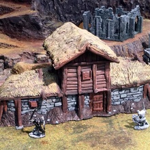 large peasant celtic long house toys & games building primitive shack timberframe longhouse 3d print model - Mito3D