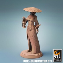 samurai explorador sombrero impresión hembra niña Japón mujer señor lotp 3d print model - Mito3D