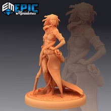 snake witch intimidating female swamp sorceress store fantasy girl medieval monster rpg warhammer woman enemy tabletop dungeon dnd pathfinder native npc pre-supported supported pre 3d print model - Mito3D