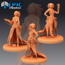 snake witch set female swamp sorceress store fantasy girl medieval monster rpg warhammer woman enemy tabletop dungeon dnd pathfinder native npc 3d print model - Mito3D