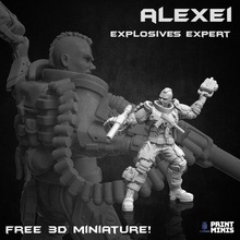 free - alexei dieselpunk explosives expert maslo group soldier 3d print model - Mito3D