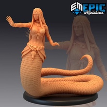 lamia magic snake woman girl reptile hybrid swamp encounter store fantasy female medieval monster rpg warhammer enemy tabletop dungeon attack dnd pathfinder npc pre-supported supported pre 3d print model - Mito3D