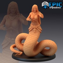 lamia angry snake woman girl reptile hybrid swamp encounter store fantasy female medieval monster rpg warhammer enemy tabletop dungeon attack dnd pathfinder npc pre-supported supported pre 3d print model - Mito3D