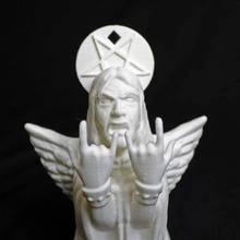 metal angel fan art christmas black devil music ornament tree white rock horns pentagram angelic ricangel ricrock 3d print model - Mito3D