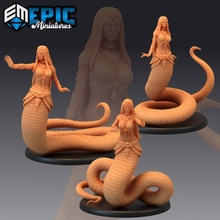 lamia set snake woman girl reptile hybrid swamp encounter store fantasy female medieval monster rpg warhammer enemy tabletop dungeon dnd pathfinder npc pre-supported supported pre 3d print model - Mito3D