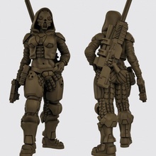 femelle sci personnage jouets Jeux marteau guerre scifi 3d print model - Mito3D