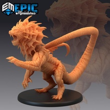 swamp cat attacking amphibian tiger marsh predator lion toys & games fantasy medieval monster rpg warhammer enemy tabletop dungeon encounter dnd npc pre-supported supported pre pathfidner 3d print model - Mito3D