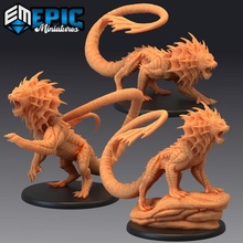 swamp cat set amphibian tiger marsh predator lion toys & games fantasy medieval monster rpg warhammer enemy tabletop dungeon encounter dnd pathfinder npc pre-supported supported pre 3d print model - Mito3D